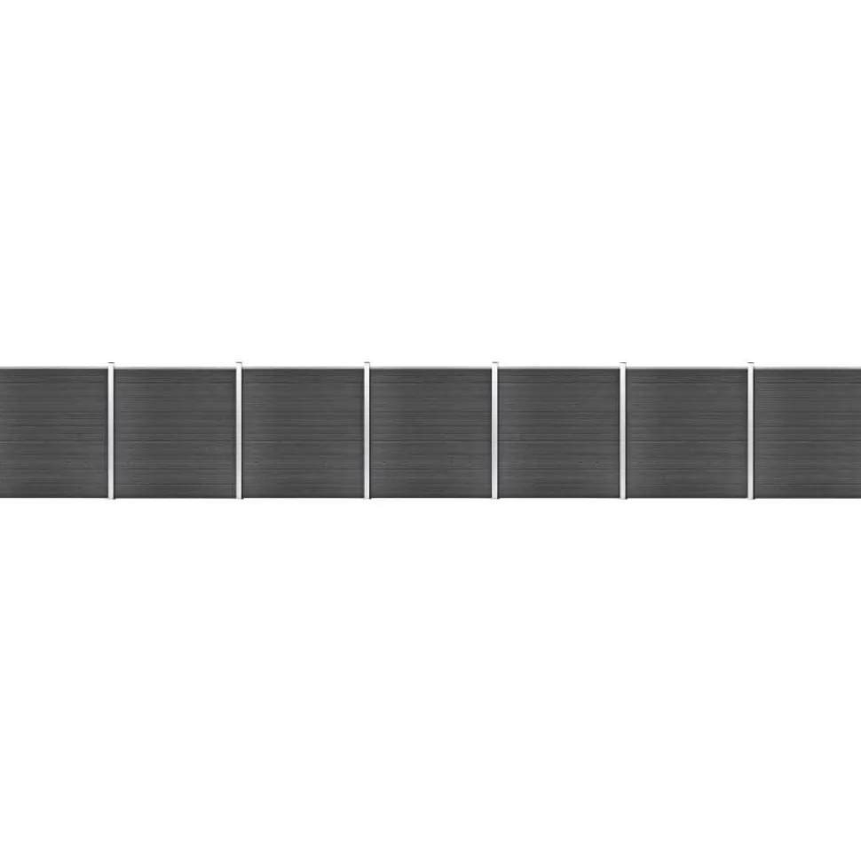 Aitapaneelisarja WPC 1218x186 cm musta