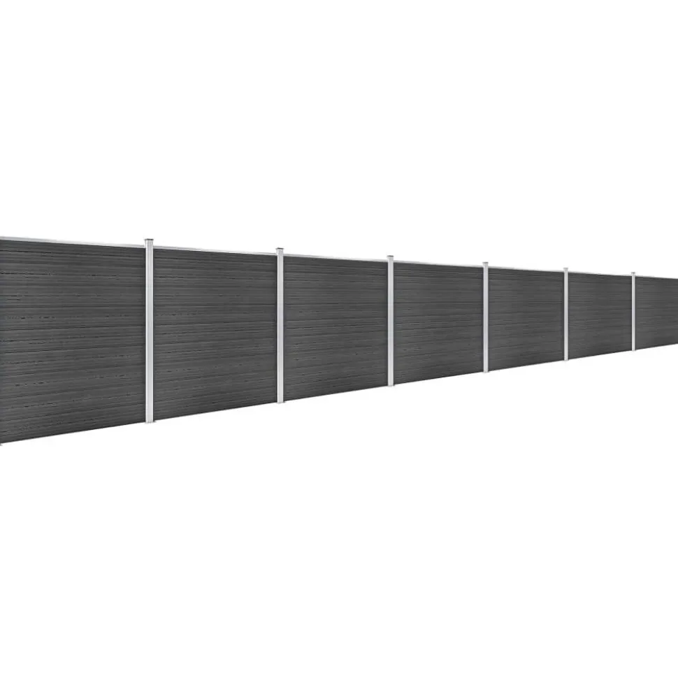 Aitapaneelisarja WPC 1218x186 cm musta