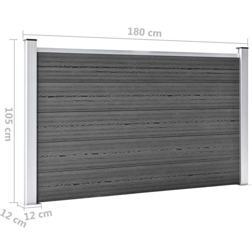 Aitapaneelisarja WPC 526x105 cm musta