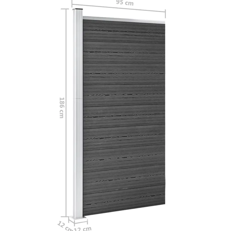 Aitapaneeli WPC 95x186 cm musta