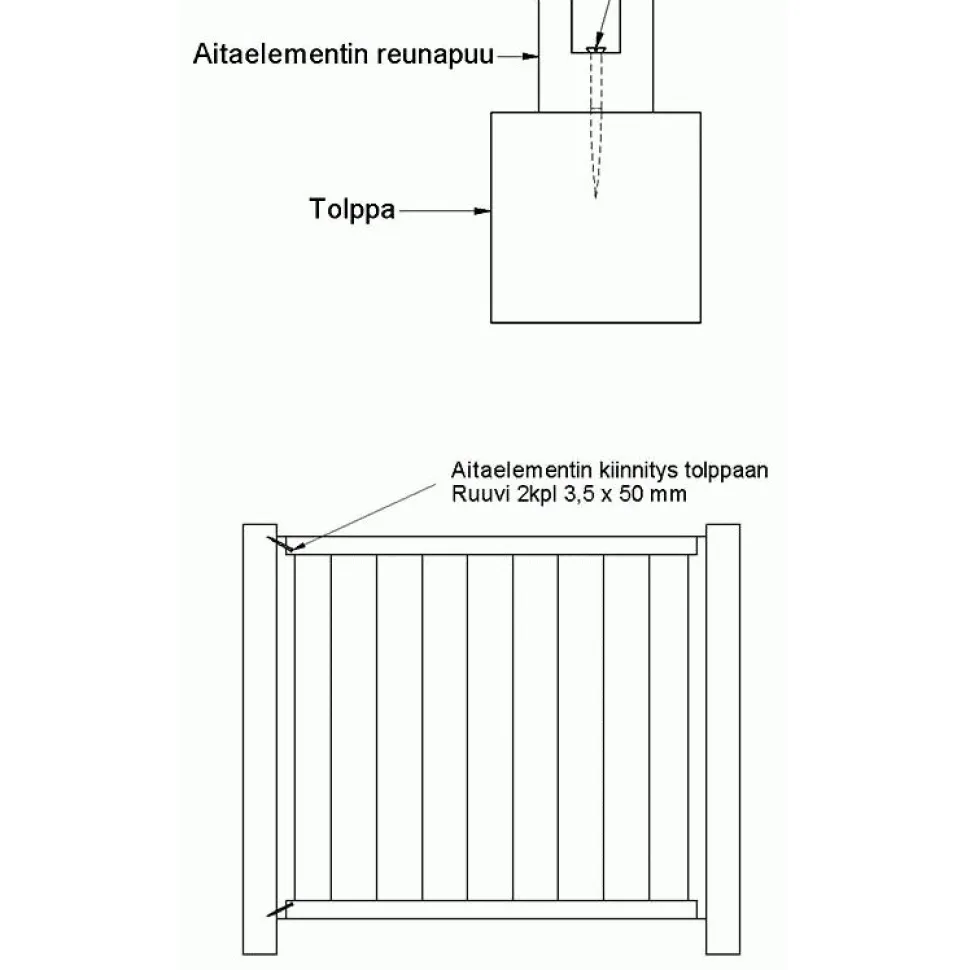 Aitatolppa K02/70/1800 70x70x1800 mm vihreä