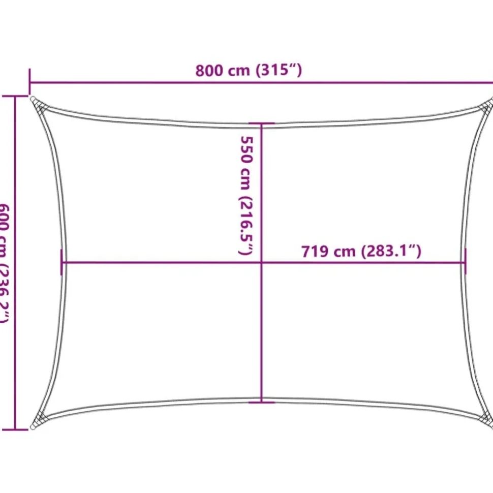 Aurinkopurje, 160 g/m² HDPE, eri värejä ja kokoja (16419)