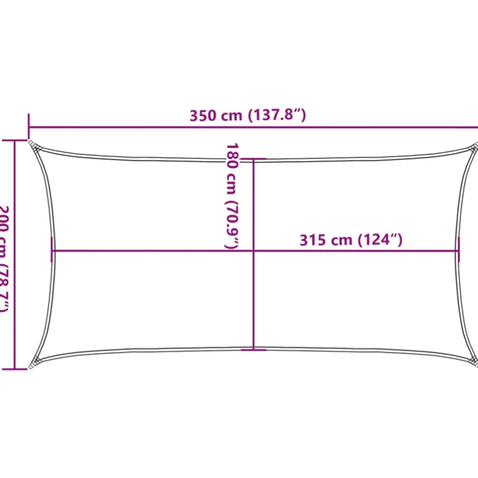 Aurinkopurje, 160 g/m² HDPE, eri värejä ja kokoja (16419)