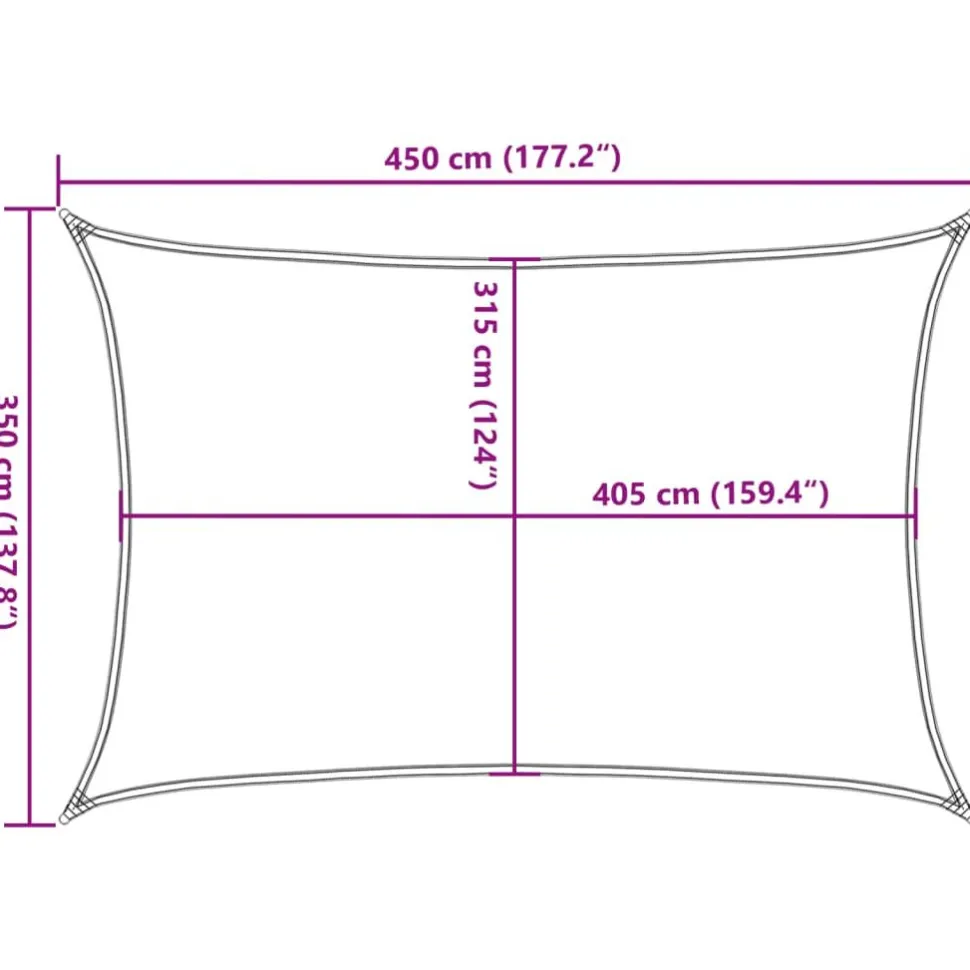 Aurinkopurje, 160 g/m² HDPE, eri värejä ja kokoja (16419)