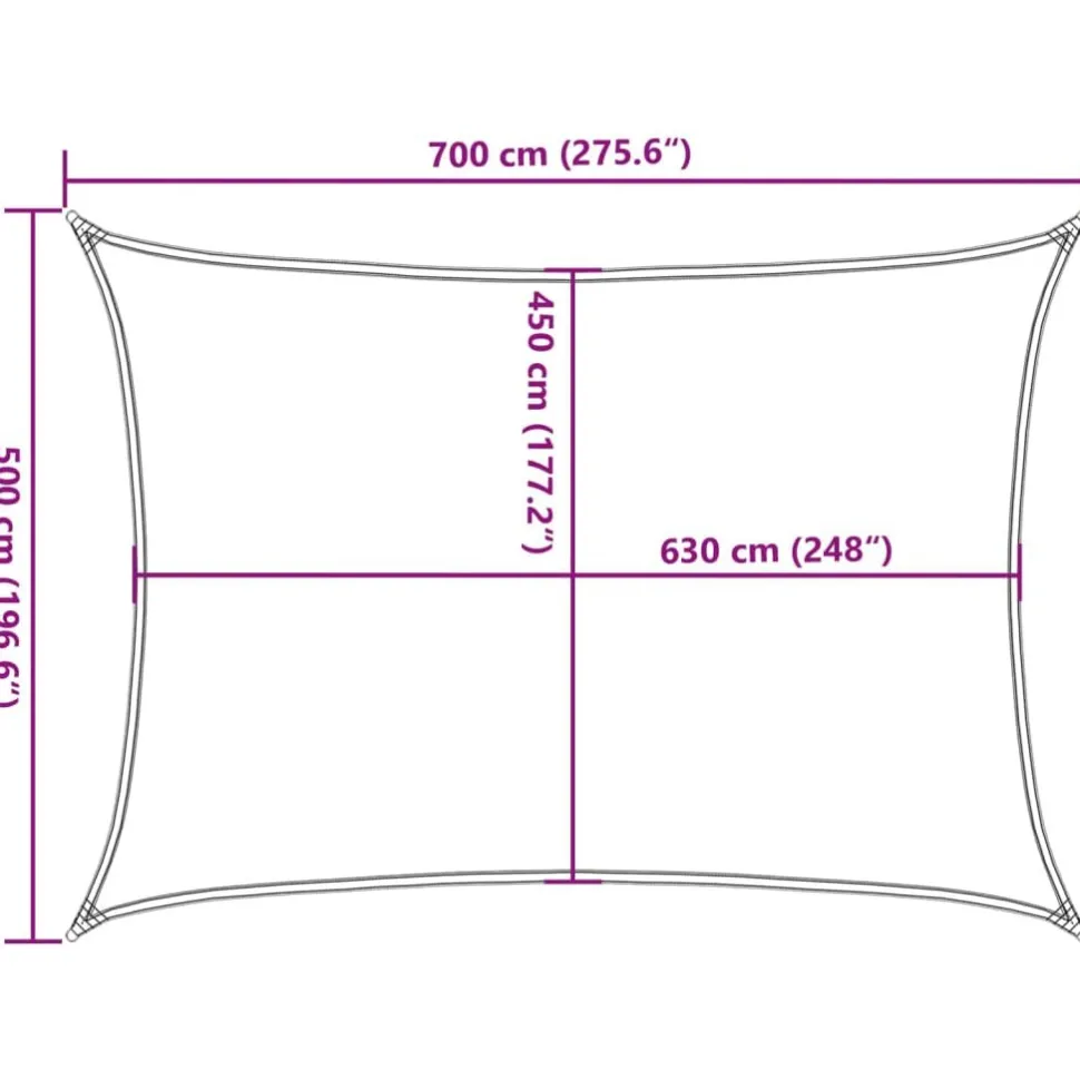 Aurinkopurje, 160 g/m² HDPE, eri värejä ja kokoja (16419)