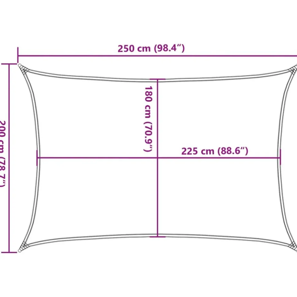 Aurinkopurje, 160 g/m² HDPE, eri värejä ja kokoja (16419)