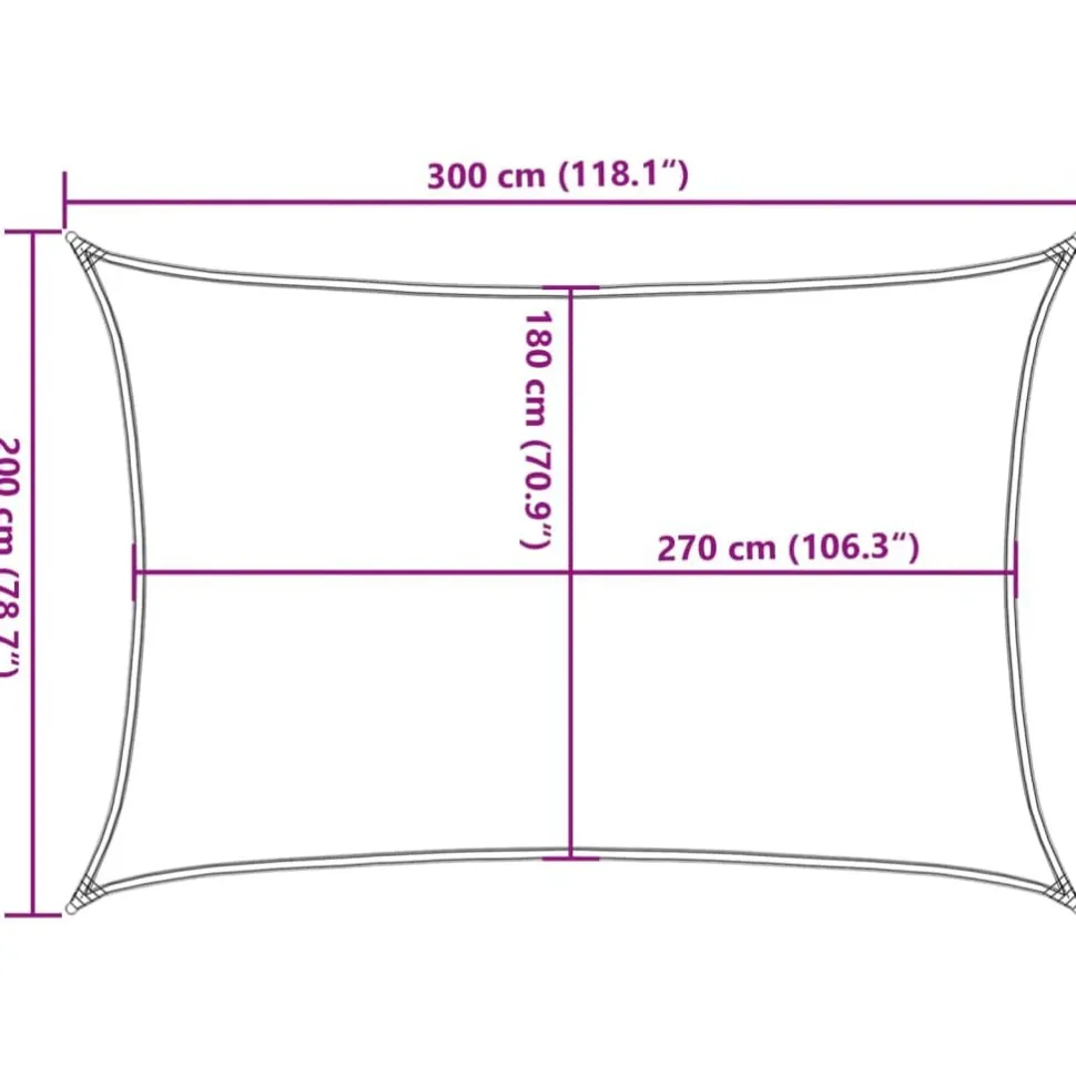 Aurinkopurje, 160 g/m² HDPE, eri värejä ja kokoja (16419)