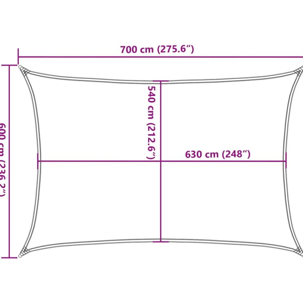 Aurinkopurje, 160 g/m² HDPE, eri värejä ja kokoja (16419)