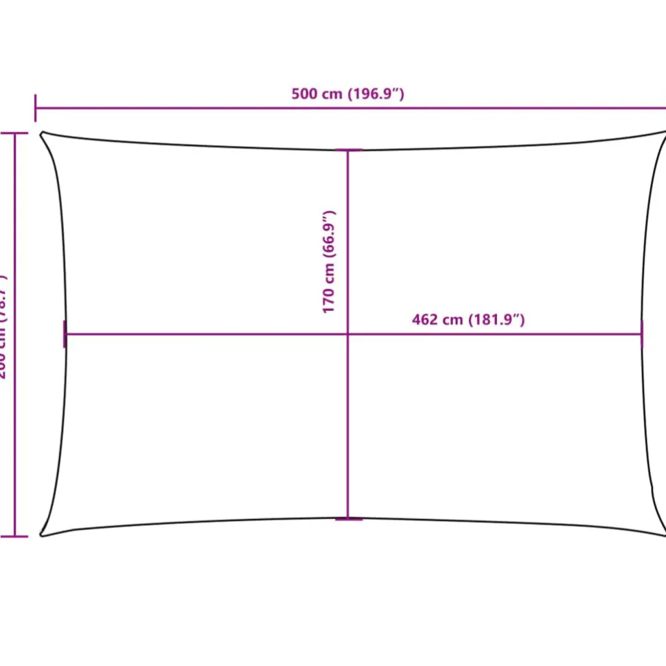 Aurinkopurje Oxford-kangas suorakaide 2x5 m tummanvihreä (35479)