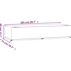 Aurinkotuolin suojus 12 purjerengasta 200x65x35/60 cm PE