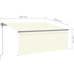 Automaattimarkiisi verhoLED/tuulisensori 3x2,5 m sininen/valkoinen