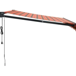 Automaattisesti sisäänkelattava markiisi oranssi/ruskea 3x2,5 m