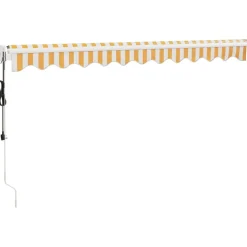 Automaattisesti sisäänkelattava markiisi keltainen/valkoinen 3x2,5 m