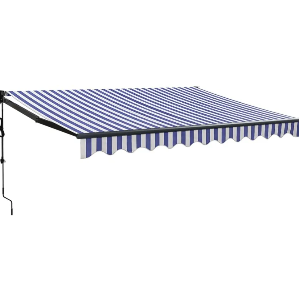 Automaattisesti sisäänkelattava markiisi sininen/valkoinen 3x2,5 m