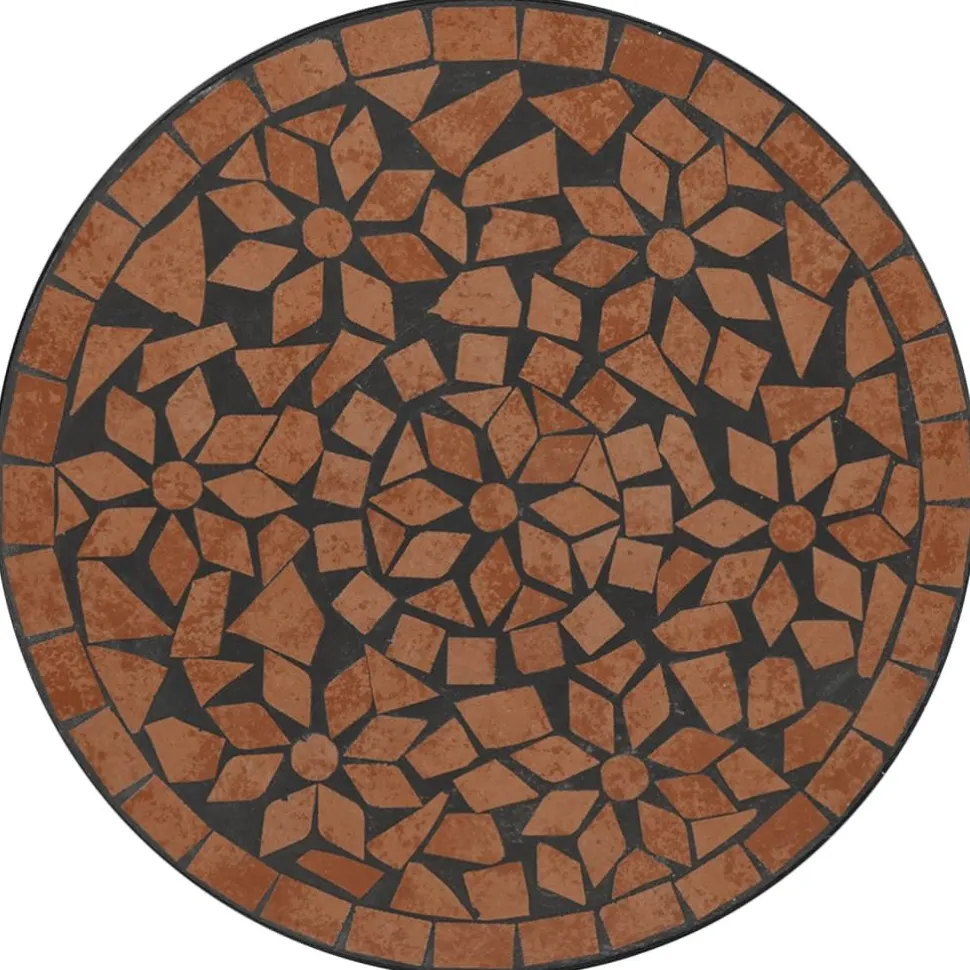 bistropöytäsarja Mosaiikki sinivalkoinen rauta ja keramiikka (16353)
