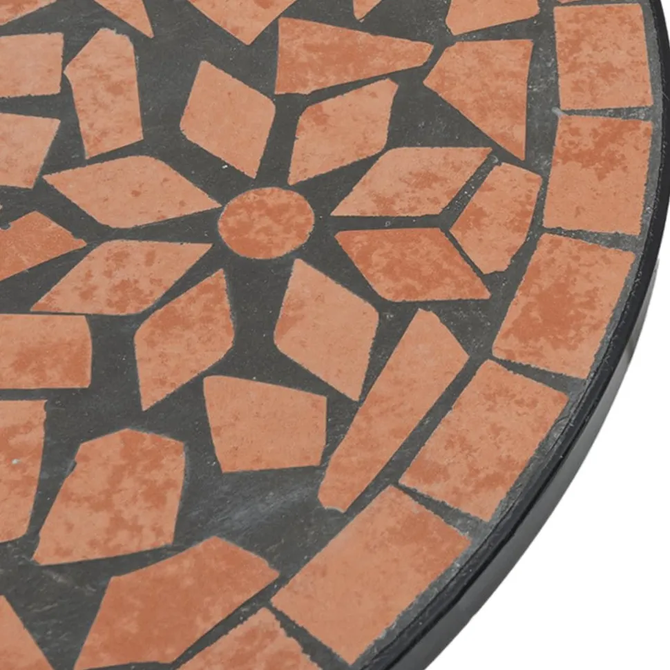 bistropöytäsarja Mosaiikki sinivalkoinen rauta ja keramiikka (16353)