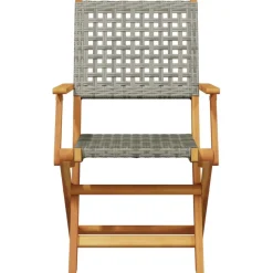 Bistrosarja 3-osainen musta polyrottinki ja täysi akasiapuu (81790)