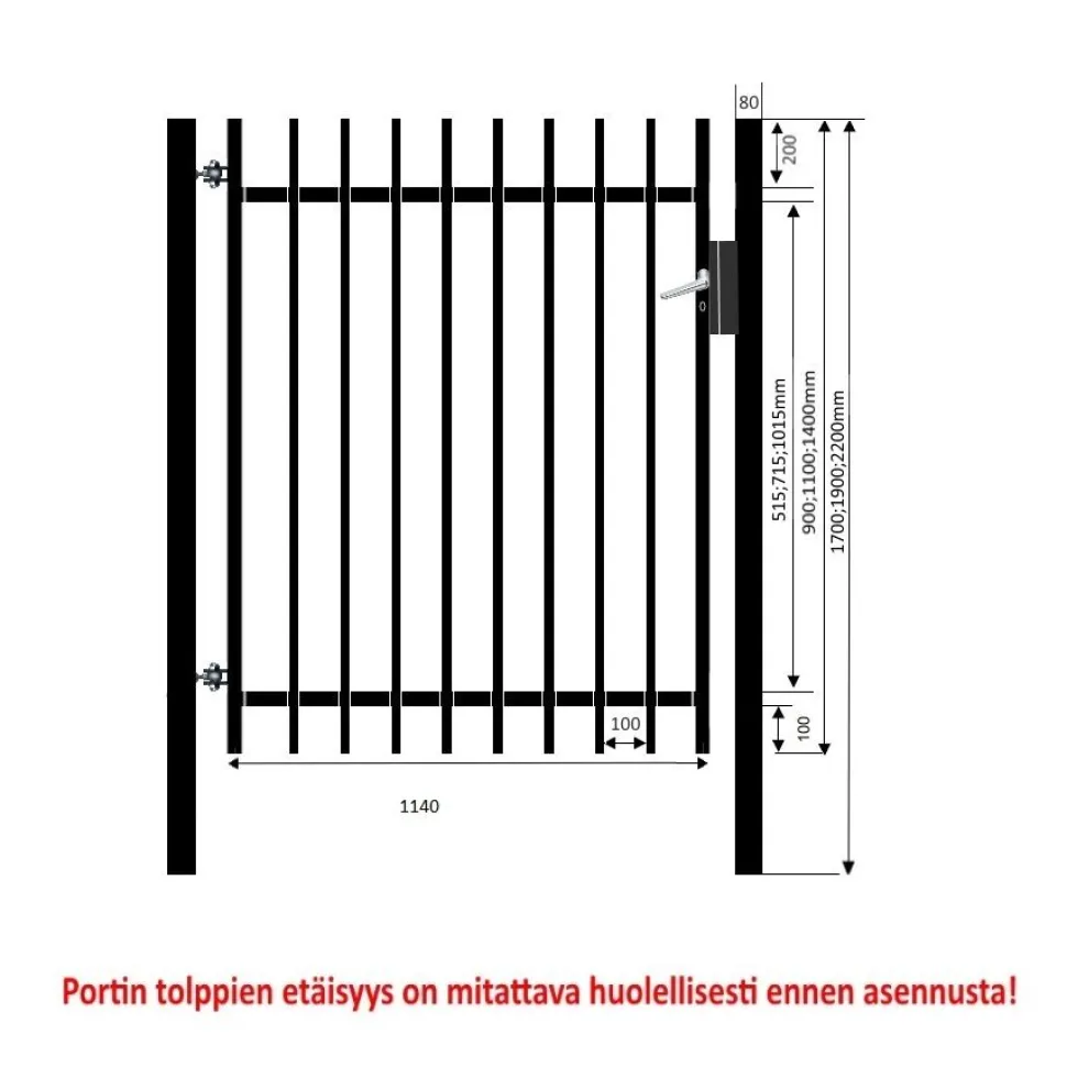 Elementtiaidan käyntiportti AB Polar 900 x 1140 mm