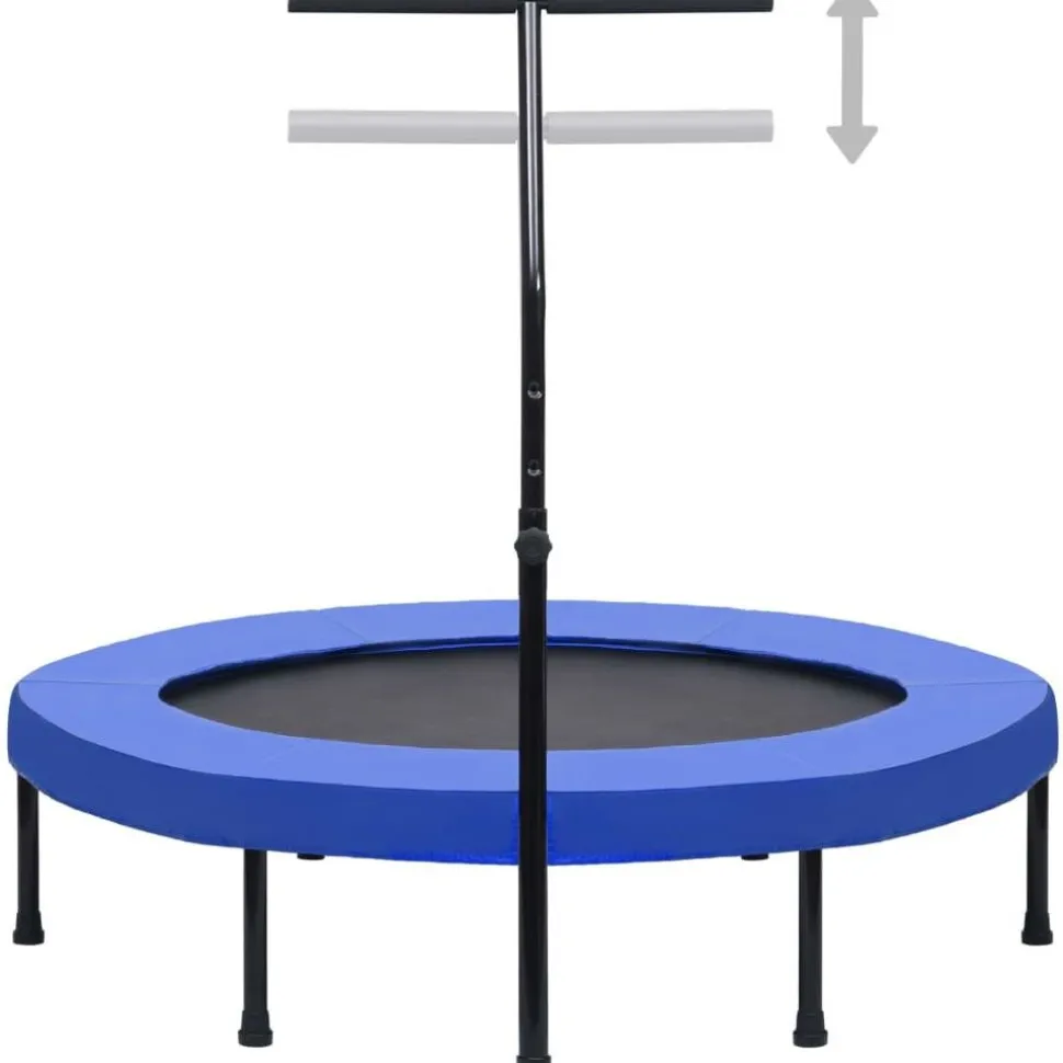 Fitness trampoliini kahvalla ja turvatyynyllä 122cm