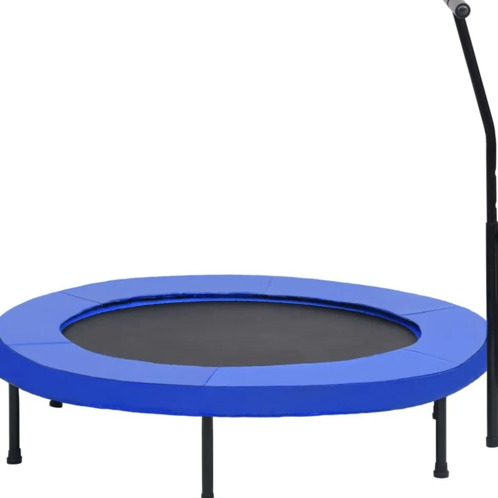 Fitness trampoliini kahvalla ja turvatyynyllä 122cm