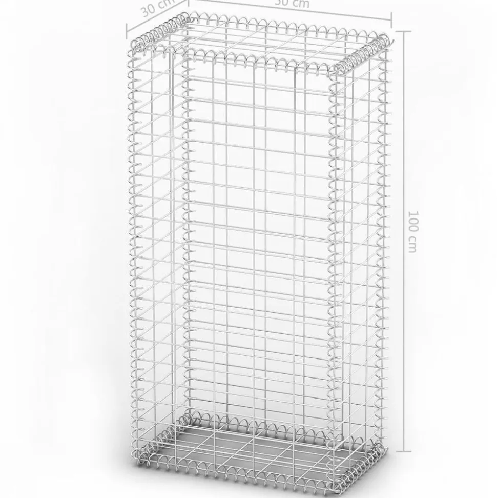 Gabion/kivikori kansilla galvanoitu vaijeri 100x50x30cm