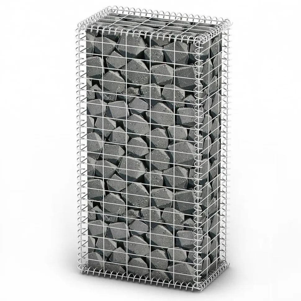 Gabion/kivikori kansilla galvanoitu vaijeri 100x50x30cm