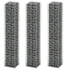 Gabion-/kivikorisarja 3kpl galvanoitu vaijeri 25x25x150cm