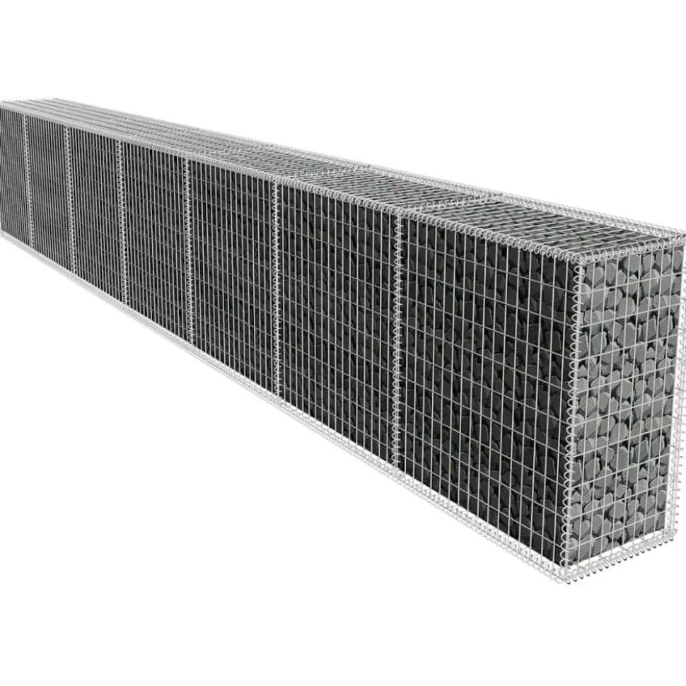 Gabionseinä kannella galvanoitu teräs 600x50x100cm