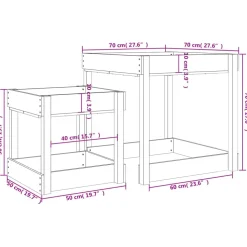 Hiekkapöydät 2 kpl musta, mänty