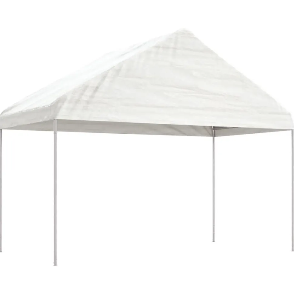 Huvimaja katolla valkoinen 13,38x4,08x3,22 m polyeteeni
