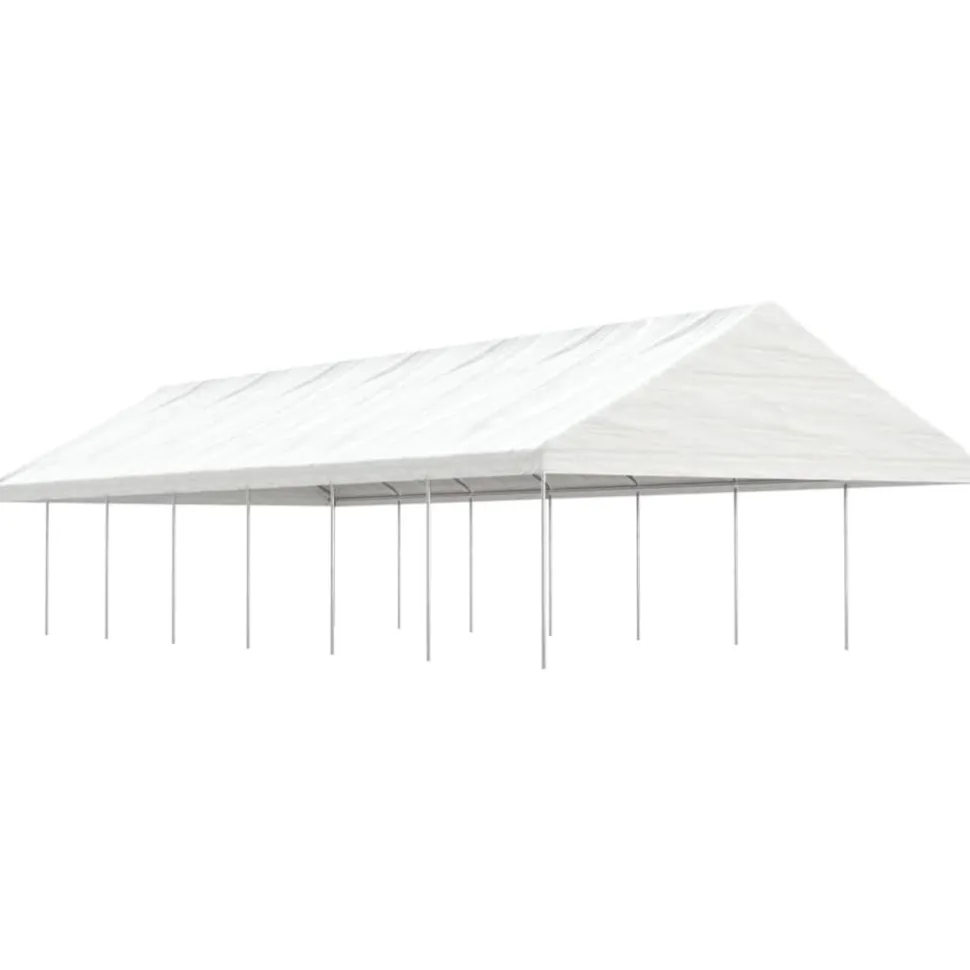 Huvimaja katolla valkoinen 15,61x5,88x3,75 m polyeteeni