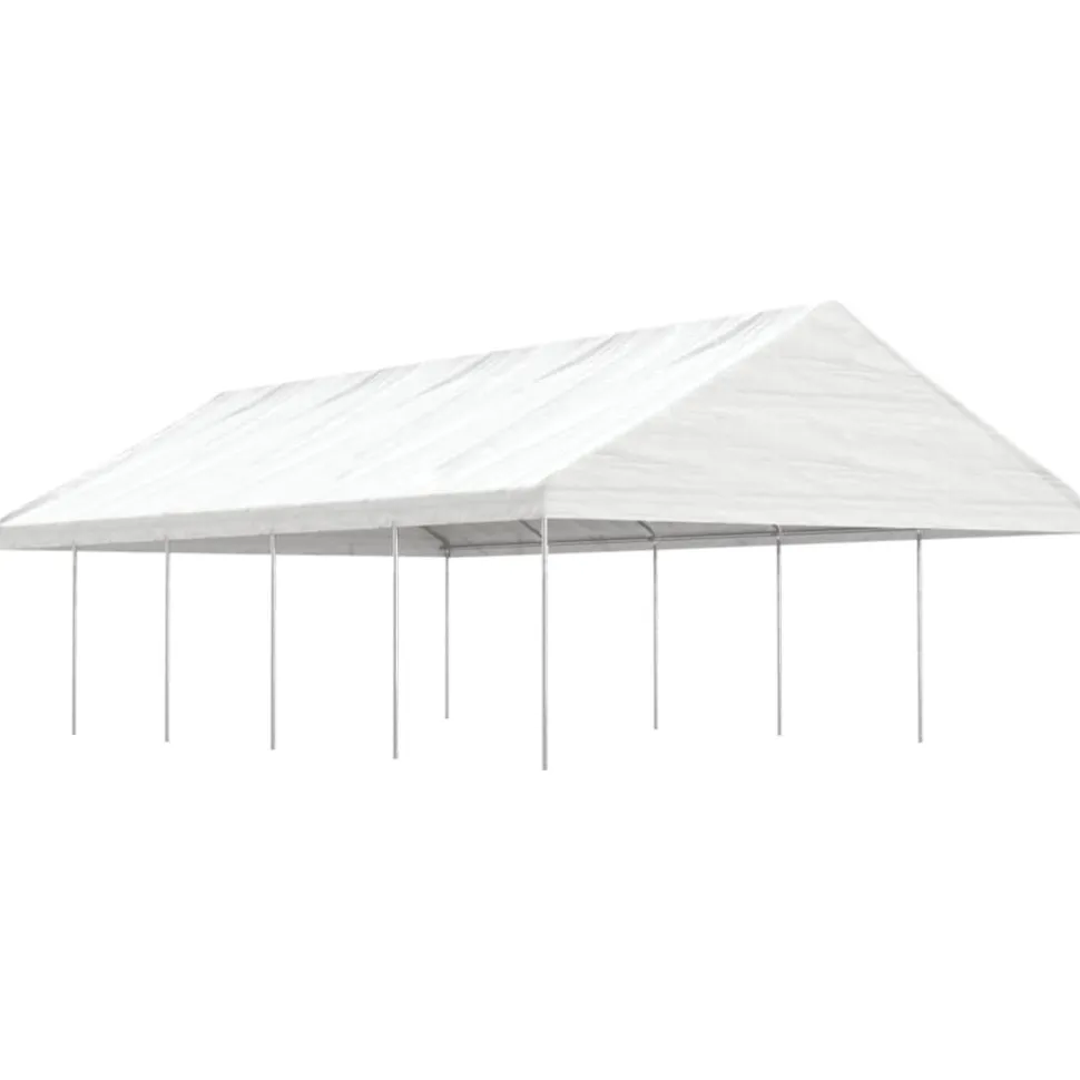 Huvimaja katolla valkoinen 11,15x5,88x3,75 m polyeteeni