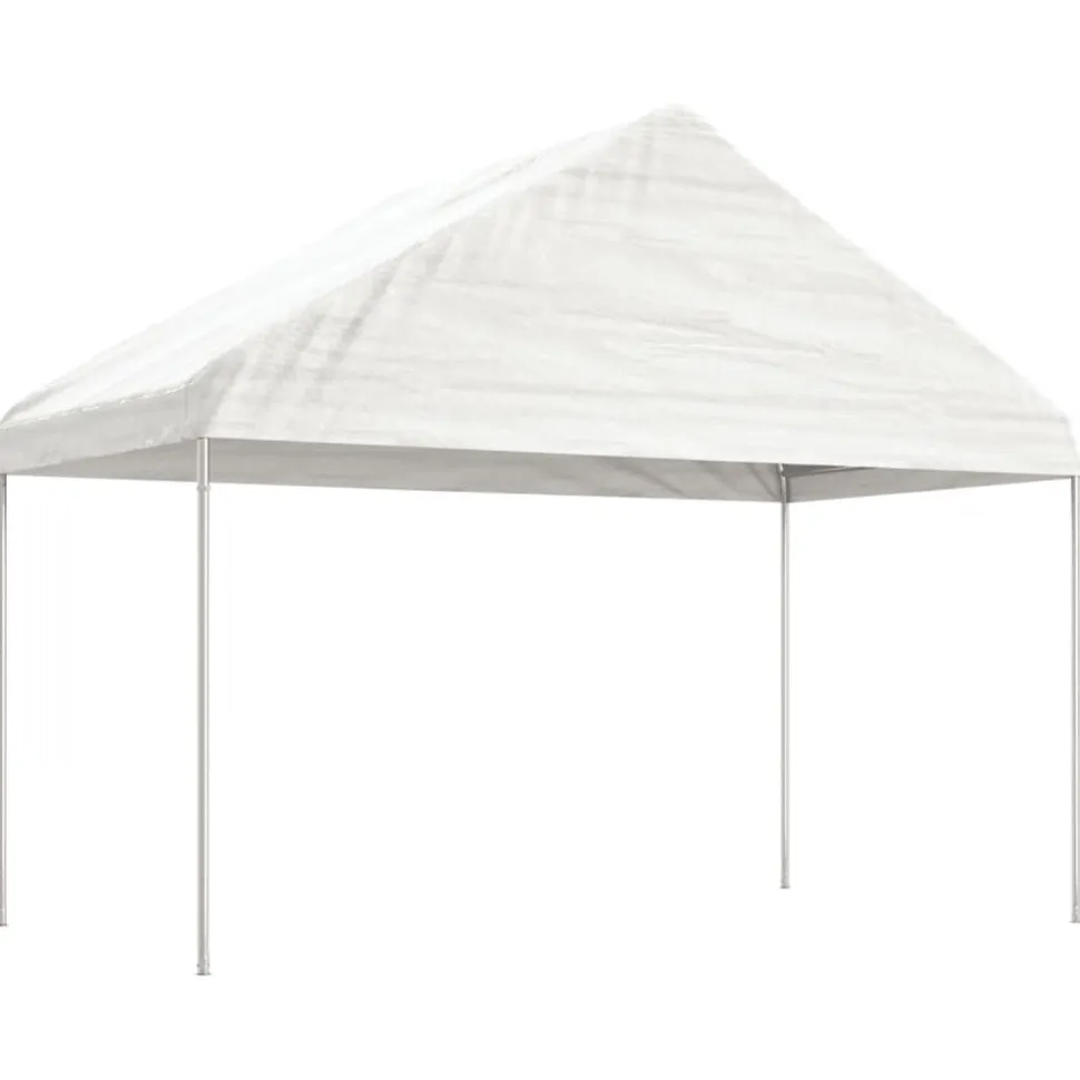 Huvimaja katolla valkoinen 17,84x4,08x3,22 m polyeteeni