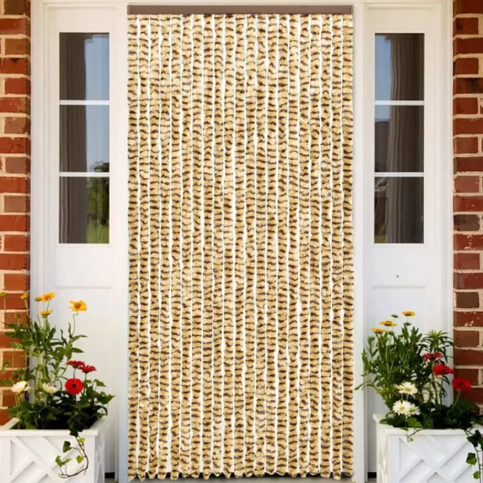 Hyönteisverho beige ja ruskea 56x185 cm chenille