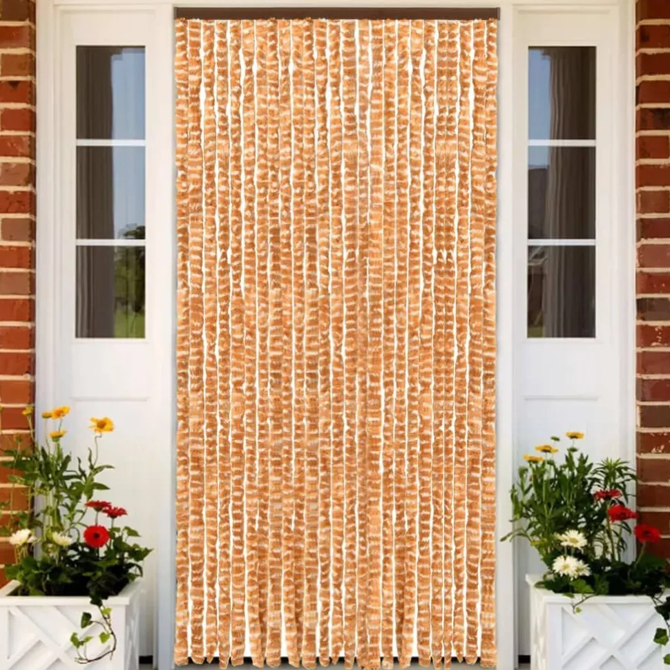 Hyönteisverho okra ja valkoinen 100x220 cm chenille