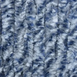 Hyönteisverho sininen, valkoinen ja hopea 56x185 cm Chenille