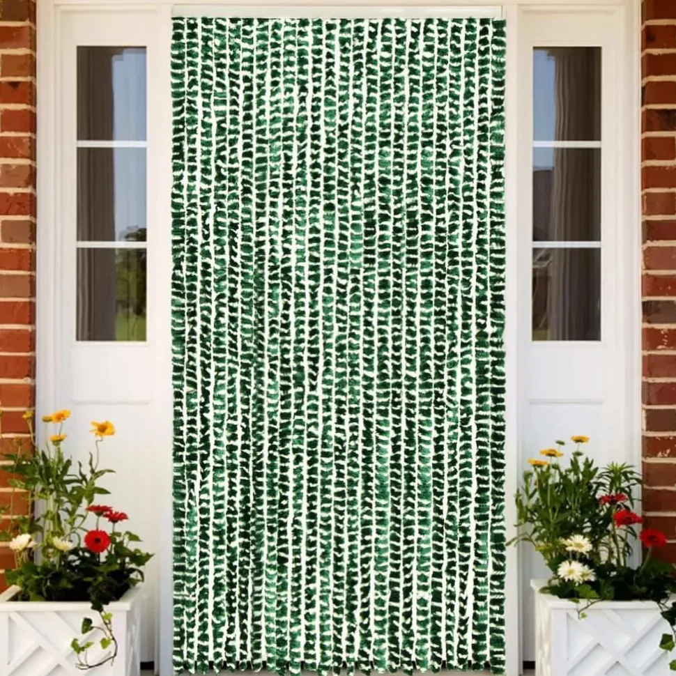 Hyönteisverho vihreä ja valkoinen 100x220 cm chenille