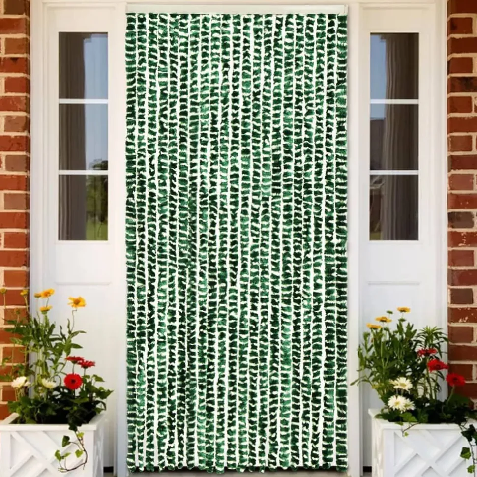 Hyönteisverho vihreä ja valkoinen 56x185 cm chenille