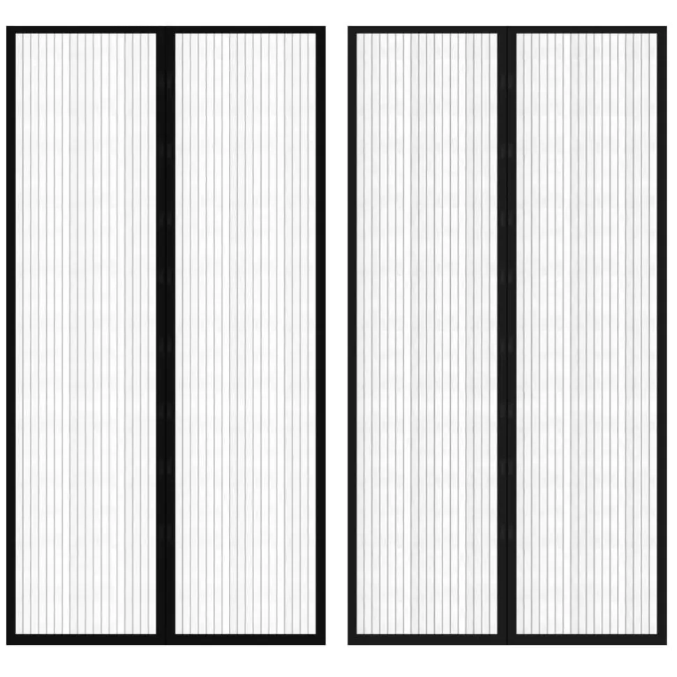 Hyttysverho Oveen 210 x 100 cm 2 kpl Magneeteilla Musta