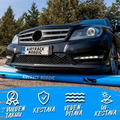 Ilmavolttipatja Airtrack Nordic Deluxe Wide sininen eri kokoja