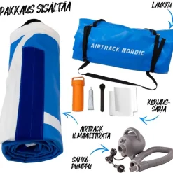 Ilmavolttipatja Airtrack Nordic Deluxe Wide sininen eri kokoja