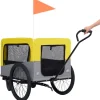 2-in-1 lemmikkikärry pyörään/juoksurattaat keltainen ja harmaa