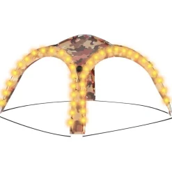 Juhlateltta LED ja 4 sivuseinää 3,6x3,6x2,3 m maastokuvio