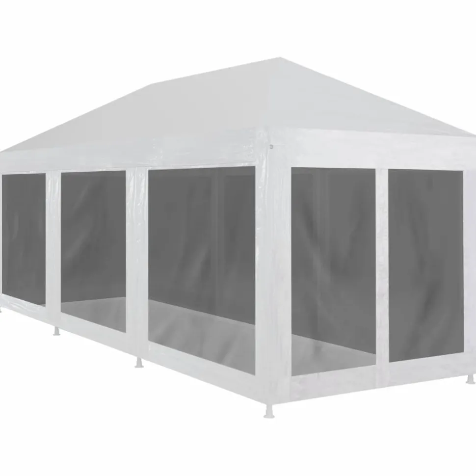 Juhlateltta 8 verkkosivuseinää 9x3m valkoinen