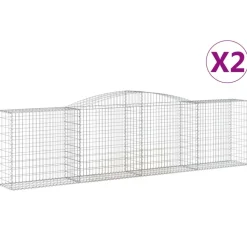 Kaareva kivikori 200x50x40/60 cm galvanoitu rauta