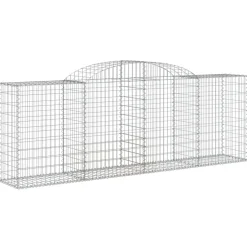 Kaareva kivikori 200x50x40/60 cm galvanoitu rauta