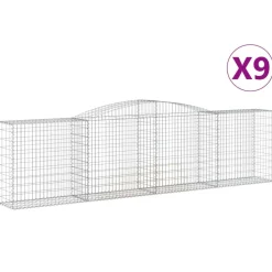 Kaareva kivikori 200x50x40/60 cm galvanoitu rauta