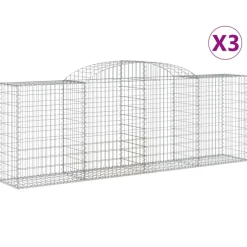 Kaareva kivikori 200x50x40/60 cm galvanoitu rauta