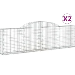 Kaareva kivikori 200x50x40/60 cm galvanoitu rauta