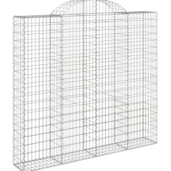 Kaareva kivikori 200x50x40/60 cm galvanoitu rauta